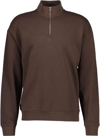 HUGO BOSS Durty 244 Quarter Zip Sweatshirt - Heren - Vesten met rits - Bruin - L - Katoen - Hoodies & sweatvesten