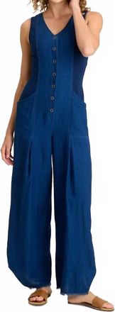 Xcvi Aisling Snap-Up Jumpsuit In Sluice Wash