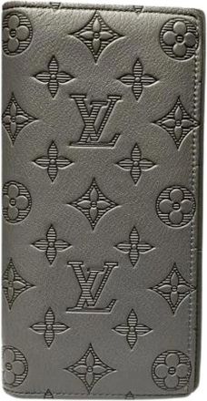 Louis Vuitton Pre-owned Wallets, male, Gray, Size: ONE SIZE Pre-owned Portefeuille Brazza Long Wallet