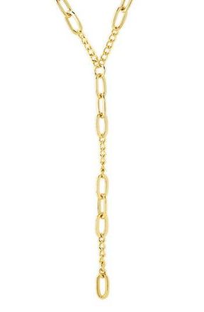 Sterling Forever Cynthia Mixed Link Y-Necklace in Gold at Nordstrom Rack