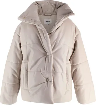 Nanushka Beige Hide Faux Leather Puffer Coat Size XS