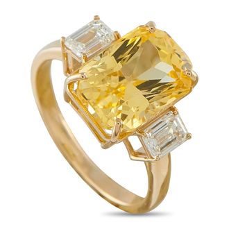 Luxury Bazaar 18K Yellow Gold 0.67ct Diamond and Sapphire Ring MF03-061826
