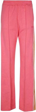 Msgm Gestreepte elastische tailleband trainingsbroek - Dames - Sweatpants - Roze - XS - Katoen - Broeken