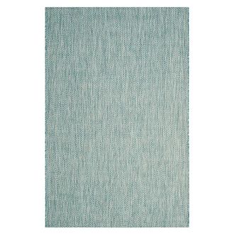 Frontgate Aden Indoor/Outdoor Rug - Aqua, 53 x 77 - Frontgate