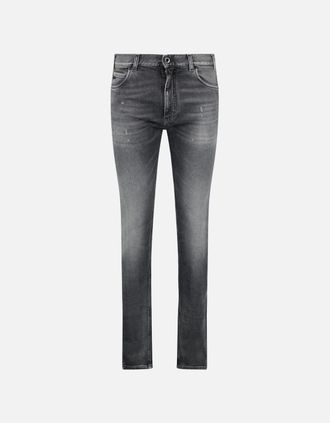Emporio Armani Mens Emporio Armani J16 Slim-Cut Stonewashed Jeans in Black Grey - Size: 31/32
