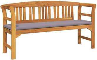 vidaXL Banco Con Coj&iacute;n Acabado De Aceite Natural 157 X 46 X 82,5 Cm Vidaxl