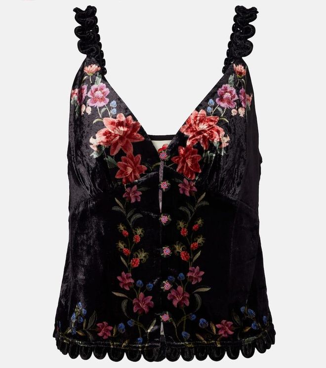 Floral velvet top