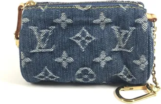 Louis Vuitton Monogram Denim Blue Monogram Denim Coin Purse/Coin Case (Pre-Owned)