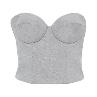 Giuseppe Di Morabito Heather Grey Corset Style Bodice Top