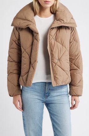 BCBGeneration Missy Water Resistant Diamond Quilted Jacket in Truffle at Nordstrom Rack, Size X-Large