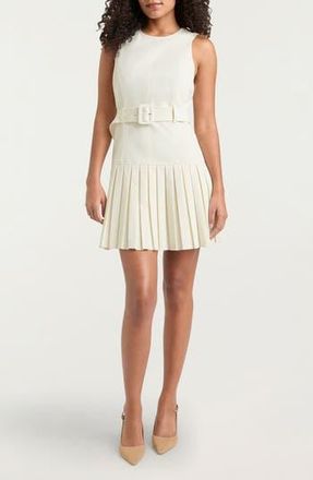 Cinq &agrave; Sept Charolette Sleeveless Belted Minidress in Ivory at Nordstrom Rack, Size 6