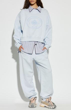 Dolce & Gabbana Sweatshirt With Embroidered Logo, Womens, Light Blue