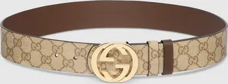 Gucci Reversible Belt With Interlocking G Buckle, Size Gucci 100, Beige, Leather