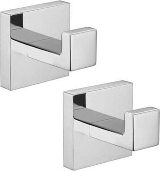 OEM Juego De 2 Ganchos Para Toallas De Ba&ntilde;o, Ganchos Cuadrados De Acero Inoxidable Para Toallas, Abrigos, Vestidos, Armarios Y Puertas