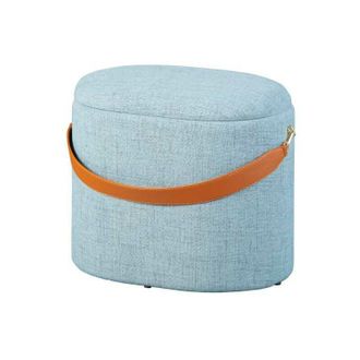 M&S Collection M&s - pouf grigio con contenitore e maniglia in ecopelle, 42x30x36cm