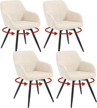 Woltu Woltu - Sill&oacute;n Giratorio Tapizado Moderno (4 Unidades), Color Beige