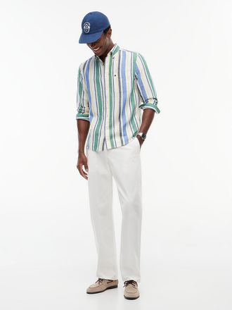 Tommy Hilfiger Mens New York Label Garment-Dyed Flex Chino - White - 33W x 32L