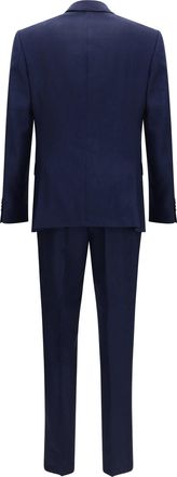 HUGO BOSS Mens Linen And Mohair Suit Dark Blue Linen; Merino Wool Ovis Aries Suits