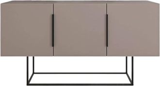 Calicosy Aparador 3 puertas y patas de metal - l150 cm - Marrón