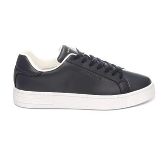 A|X Armani Exchange Schoenen, Heren, Blauw, 44 EU, Leer, Leren Sneakers met Logo Detail