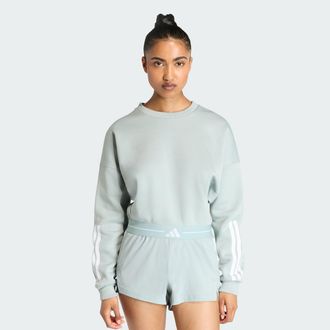 adidas Womens adidas Hyperglam 3-Stripes Cropped Crewneck Sweatshirt