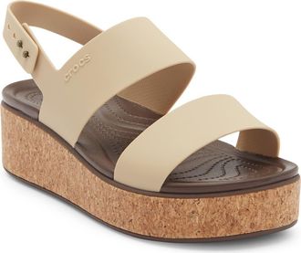 Crocs Brooklyn Cork Low Platform Wedge Sandal in Chai at Nordstrom Rack, Size 6