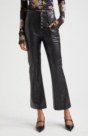 Cinq &agrave; Sept Wallace Faux Leather Crop Pants in Black at Nordstrom Rack, Size 6