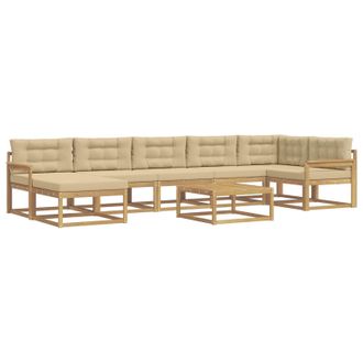 vidaXL Conjunto De Sof&aacute;s De Exterior 8 Pcs Y Beige Vidaxl