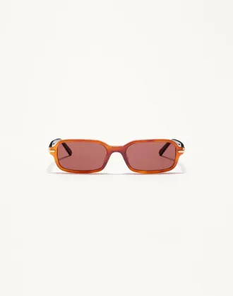 Valentino Occhiale Rettangolare In Acetato unisex AVORIO/NERO/MARRONE 52