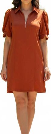 Entro Womens Mini Short Sleeves Dress In Rust