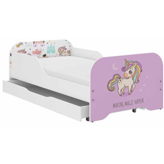 OEM Cama Infantil Miki 140x70 Unicornio Rosa