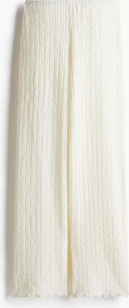 H&M Weite Hose aus Strukturstoff - White