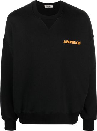 A Paper Kid logo-print cotton sweatshirt - unisex - Cotton - S - Black