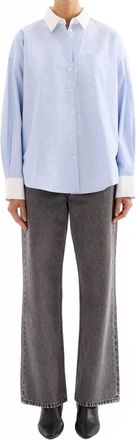 Nude Lucy Yuri Oversized Shirt In Chambray Stripe