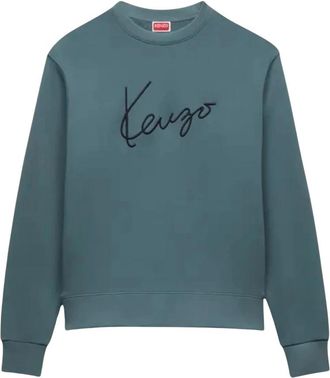 Kenzo Signature Geborduurd Sweatshirt - Heren - Sweatshirts - Grijs - XL - Katoen - Hoodies & sweatvesten