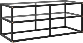 vidaXL Mueble Para Tv De Vidrio Templado Negro 100x40x40 Cm Vidaxl