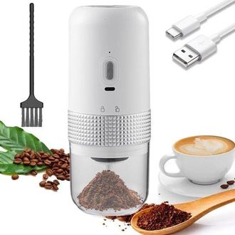 OEM Molinillo Caf&eacute; El&eacute;ctrico, Molinillo Caf&eacute; El&eacute;ctrico Port&aacute;til, Mecanismo Molienda Ajustable, Nueces Cereales, Blanco