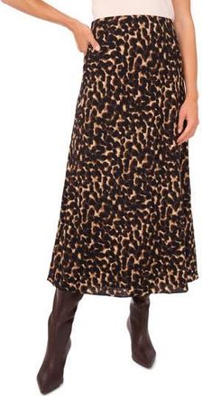Halogen Leopard Print Brushed Pull-On Maxi Skirt in Nomad Camel at Nordstrom Rack, Size Xx-Small