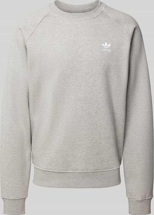 adidas Originals Sweatshirt mit Logo-Stitching in Hellgrau Melange, Größe XS