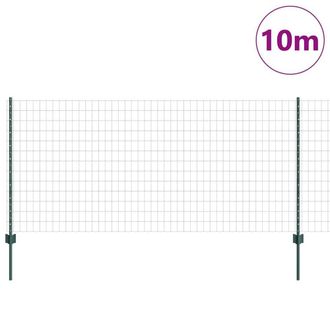 Berkfield Home Green Euro Fence with 5 U Posts Green 1x10 m Steel