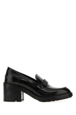 Ferragamo Black Slip On Loafers