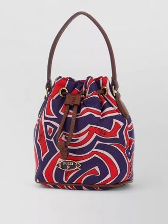 Pucci canvas bucket bag top handle