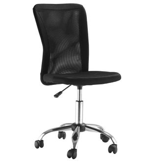 Vinsetto Silla De Oficina Ergon&oacute;mica Sin Reposabrazos, Silla De Escritorio De Tela De Malla Transpirable, Altura Ajustable Y 5 Ruedas, 43x58x90-100 Cm, Negra