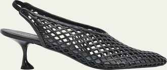 Proenza Schouler Tee Perforated Leather Slingback Pumps