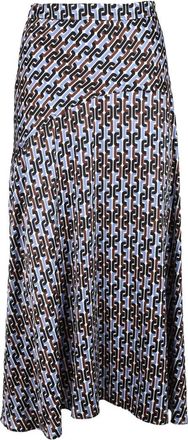 Weili Zheng Black Chain Viscose Long Midi Skirt