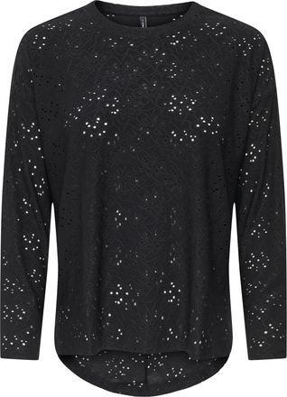 Only Langarmshirt ONLY ONLSMILLA LIFE L/S TOP JRS, Damen, Gr. XL, schwarz, Jersey, Obermaterial: 95% Polyester, 5% Elasthan, unifarben, regular fit Po-bede