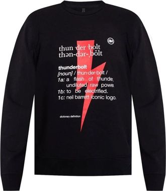 Neil Barrett Zwart Katoenen Sweatshirt - Heren - Sweatshirts - Zwart - M - Katoen - Hoodies & sweatvesten