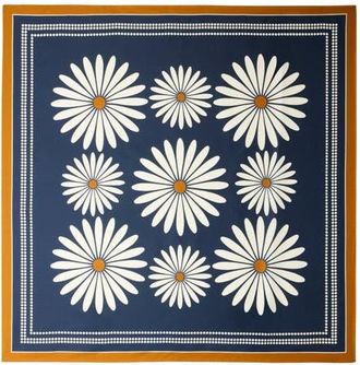 Sandro Floral silk scarf in Deep Blue /Ocher at Nordstrom