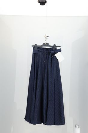 Dior Womens Skirt Oblique Ton Sur Blue Silk