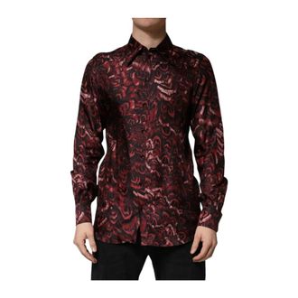 Dolce & Gabbana Casual Shirts, male, Multicolor, Size: L Patterned Collared Dress Shirt